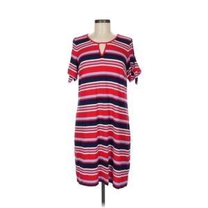 Red White Blue Striped Keyhole T-Shirt Dress Size 2X 18 20 4th of July Patriotic